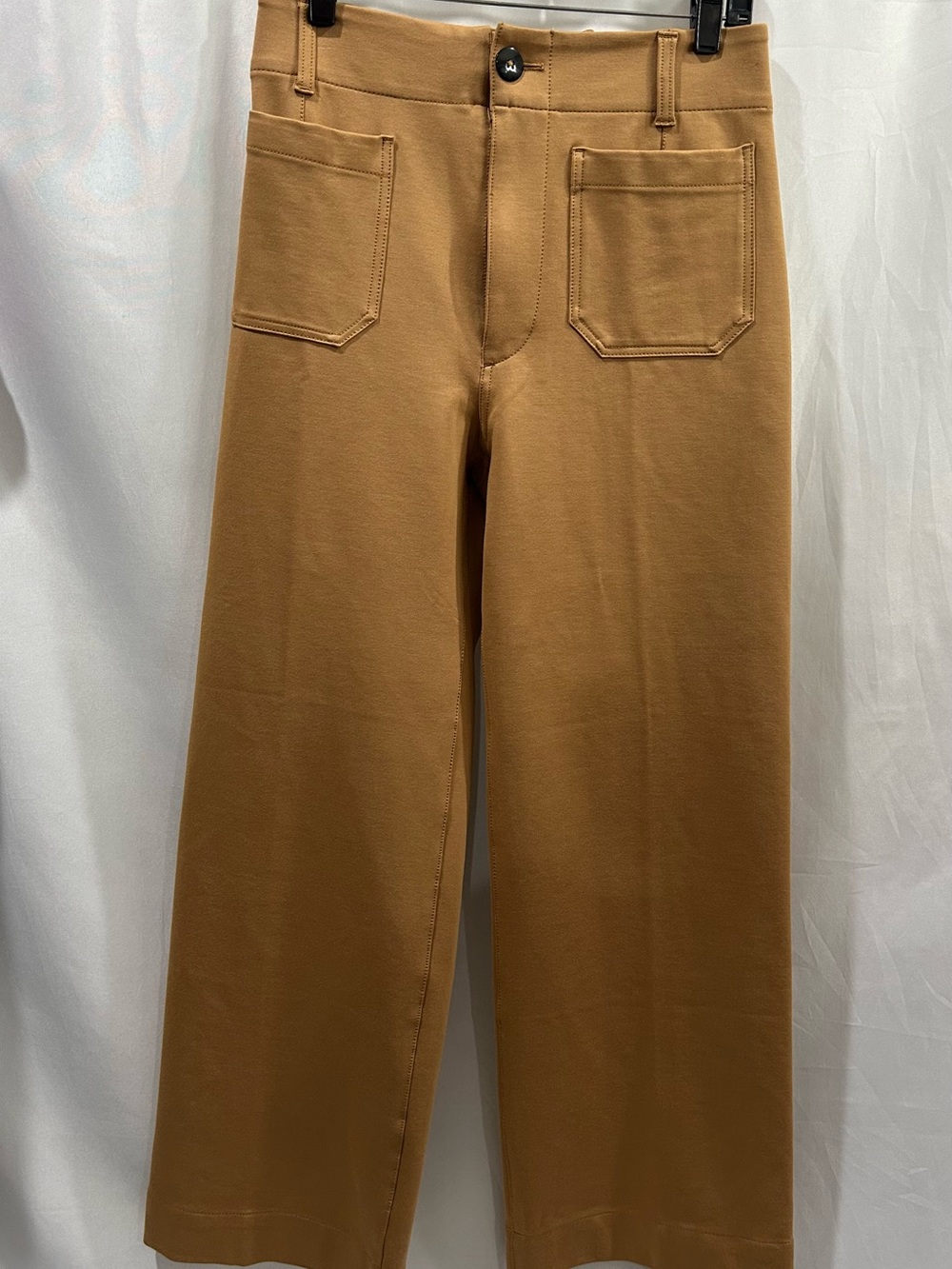 Anthropologie Maeve Collette Wide Leg Camel Pants NWOT 10 Tall Ponte Knit